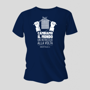 Tshirt blu navy Cambiamo il mondo un intreccio alla volta